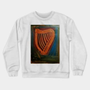 A painting  of a Irish harp Crewneck Sweatshirt